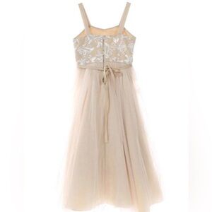 Chantilly Place Elegant Cream Floral Appliqué Girls’ Dress